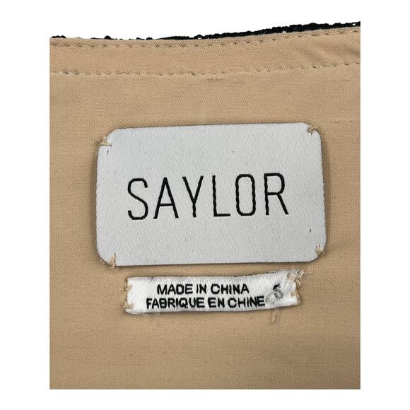 Saylor dress Reena ruched lace mini black nude Small S - Picture 4 of 6